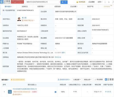 中文在線于海南成立宇宙科技公司，布局人工智能公共服務平臺技術咨詢服務
